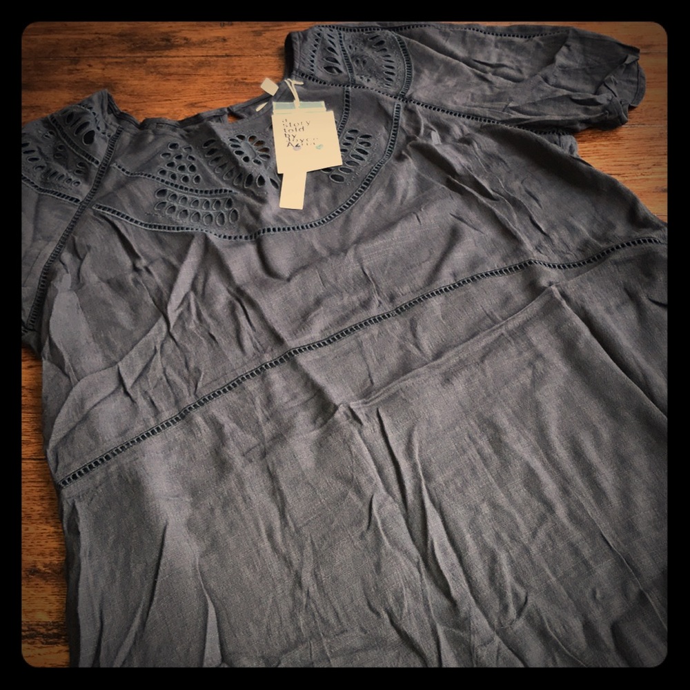 Avec Les Filles Eyelet Babydoll Black Dress